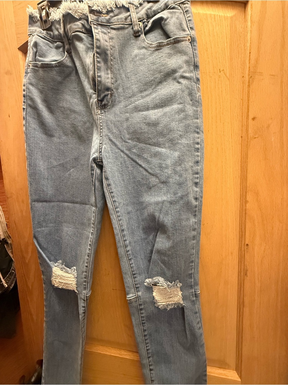 AKIRA Light Blue Distressed Boyfriend Jeans